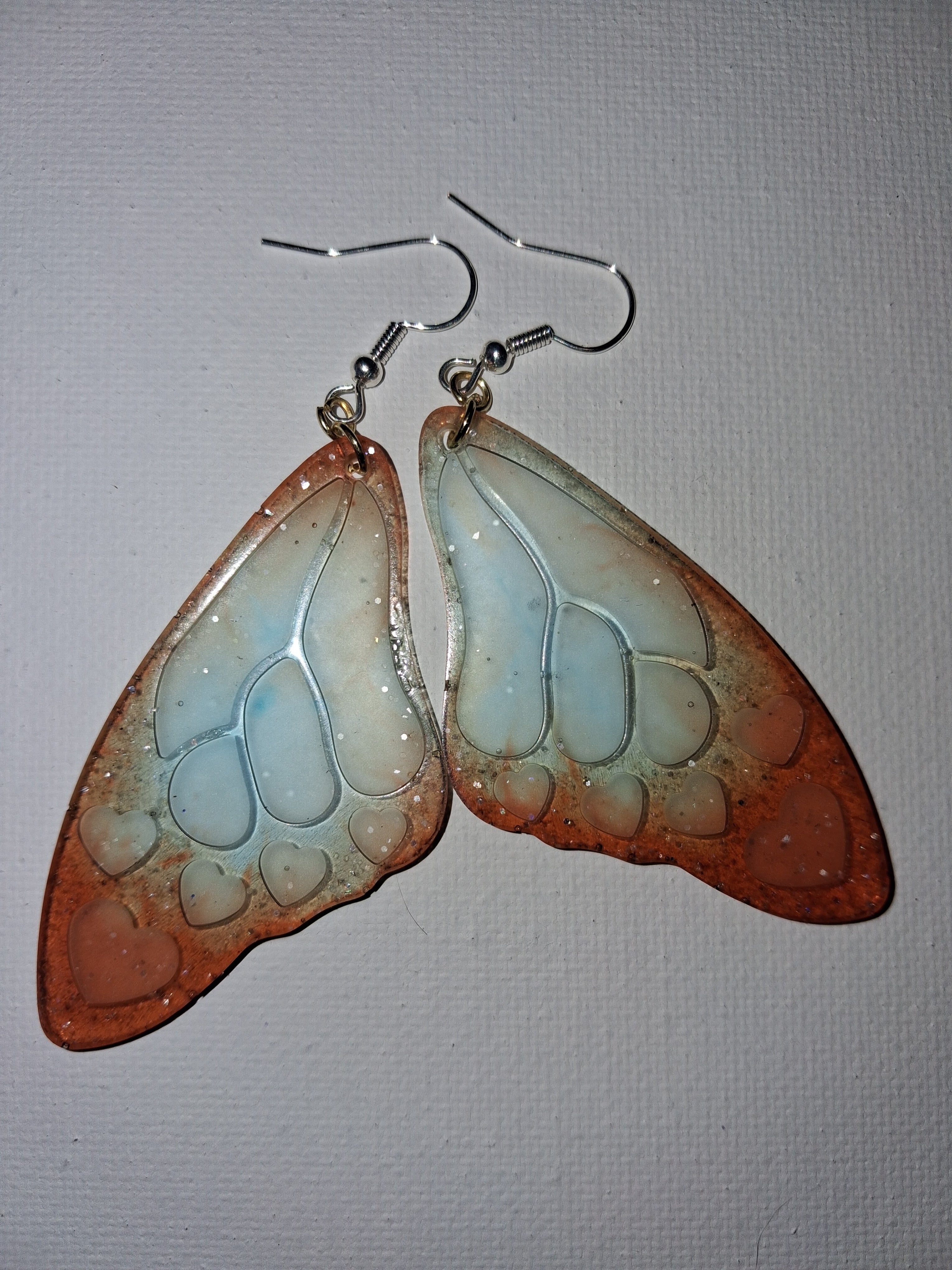 Butterfly earrings Blue/Brown