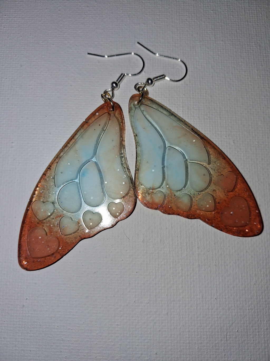 Butterfly earrings Blue/Brown
