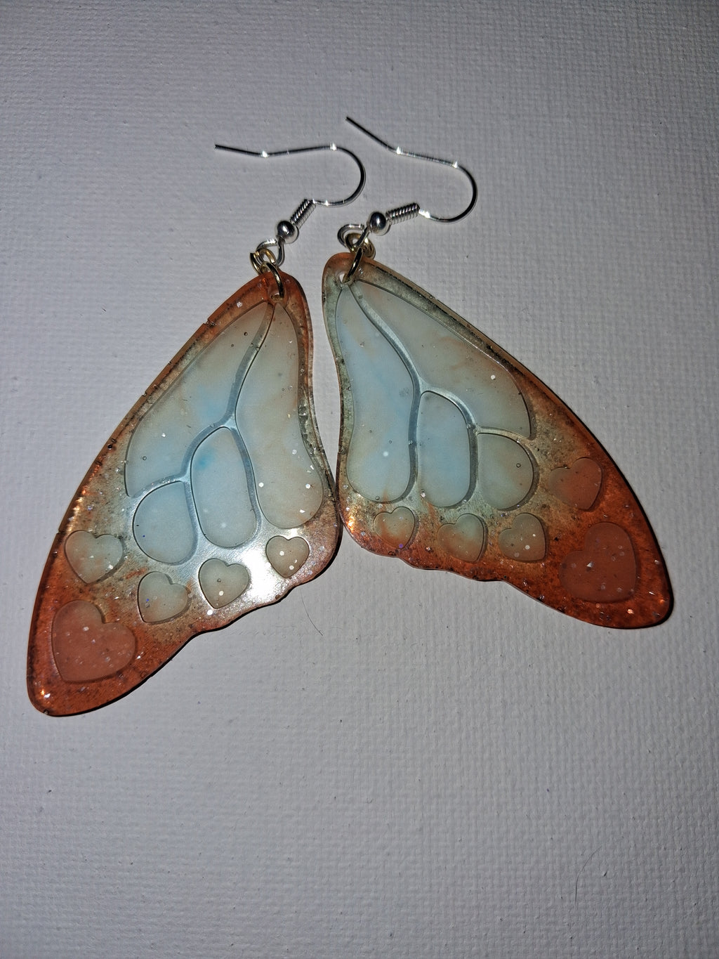 Butterfly earrings Blue/Brown