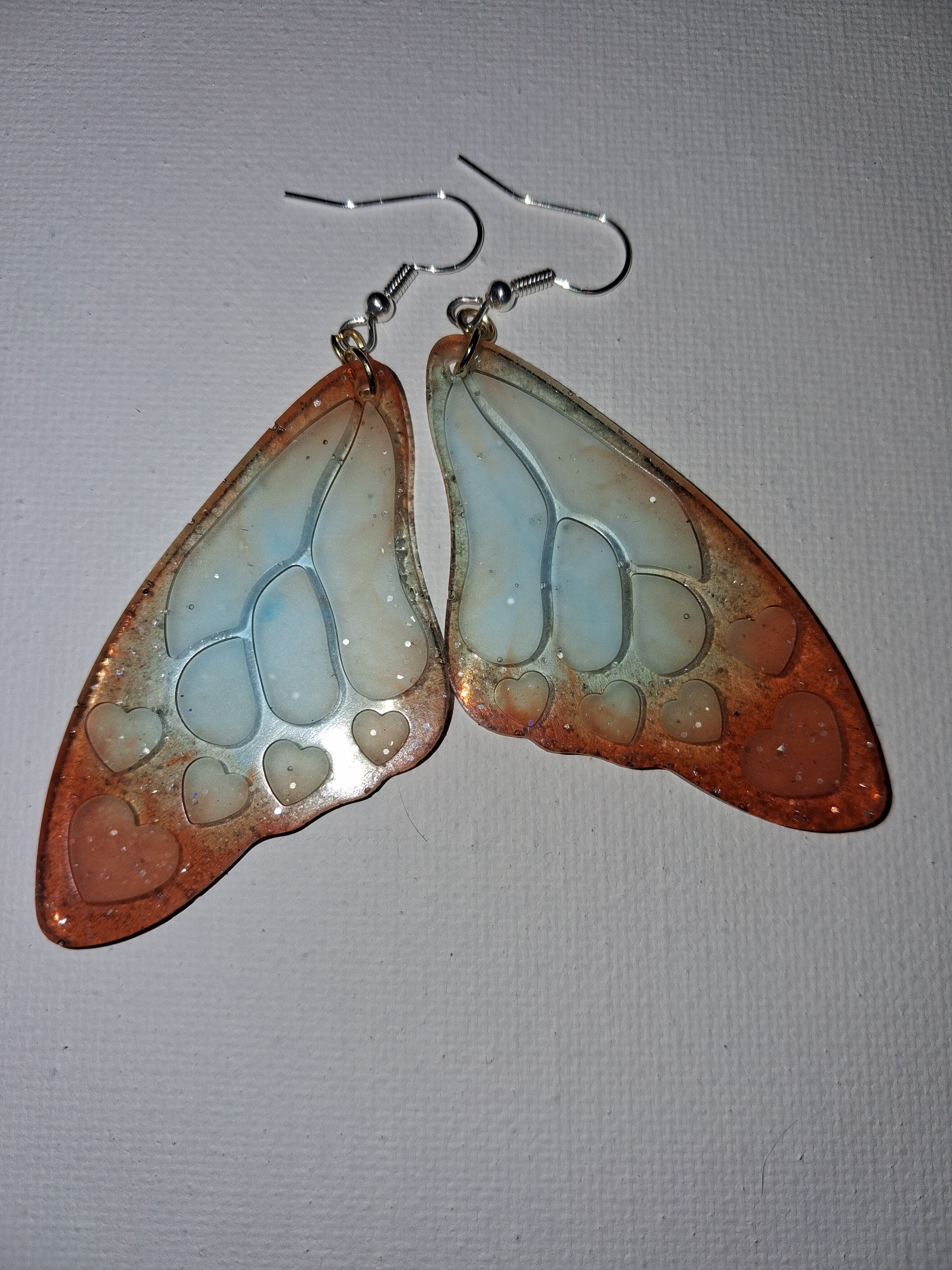 Butterfly earrings Blue/Brown