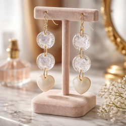 Clear heart earrings