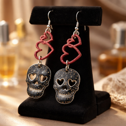 Skull Heart Earrings