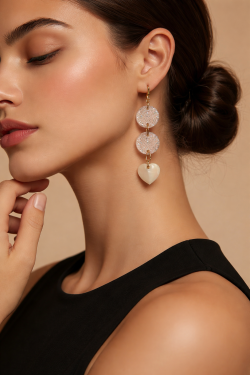 Clear heart earrings