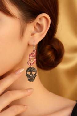 Skull Heart Earrings