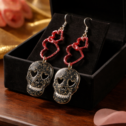 Skull Heart Earrings